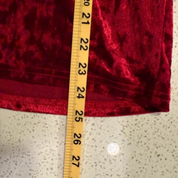 Burgundy Crushed Velvet Floral Lace Trim Cami Top Women XL Holiday Vampy Fall - Picture 7 of 7